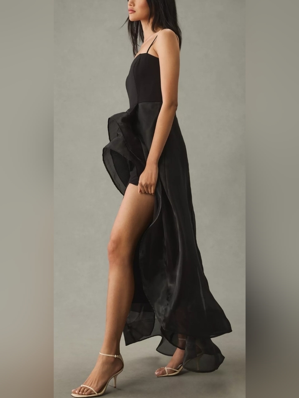 Anthropologie Hutch Black Cascading Ruffle Dress Size S - Picture 2 of 13